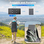 30W Portable Solar Panel, Foldable Solar Panel Charger with QC3.0 USB-A USB-C & DC Output for Phone/Power Bank/iPad/Power Station, IP65 Waterproof for Camping Backpacking Hiking RV Blackout
