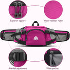 Fanny Pack Waist Bag with Water Bottle Holder for Men Women Running Hiking Travel Dog Walking Workout Cycling Outdoor (Pink)