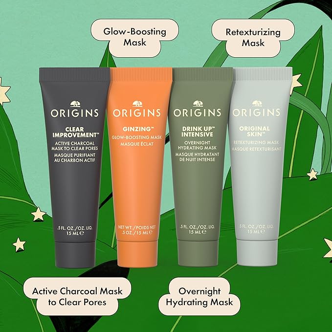 Origins Multi-Maskers Skin Care Set | Four Mini Travel Size Essentials | Limited Edition Holiday Gift Set