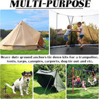 Ground Anchors (1pcs) Easy to Use 10mm Diameter, Heavy Duty Anchor Hook for Camping Tent, Canopies, Car Ports, Sheds, Swing Sets, Securing Animals – Black Powder Coated