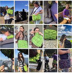 ATEPA 4-in-1 Travel Cushion, Ultralight Portable Inflatable Pillow Seat Cushion Neck & Back Support Travel Bag with Zippered Protection & Convertible Strap for Airplane Camping Backpacking