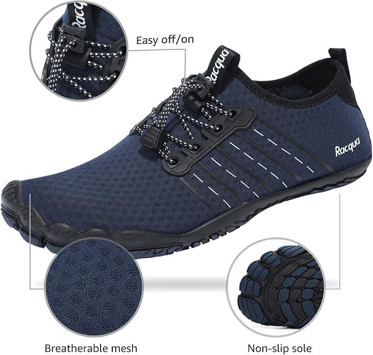 Racqua Water Shoes Quick Dry Barefoot Beach Aqua Sport Swim Surf Pool Hiking Diving Walking for Men Women