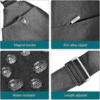 Anti Theft Crossbody Bags Sling Bag for Women Men Waterproof Wander Bag for Sports and Travel. (3.0BLACK, Large)