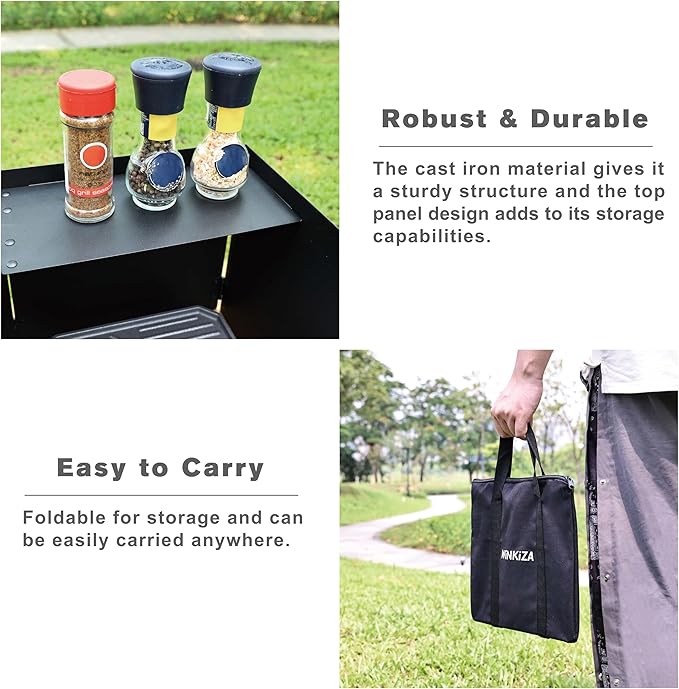 Camping Stove Windscreen Outdoor Foldable Gas Stove Windshield, Camping Wind Blocker with a Storage Bag for Butane Stoves, Propane Stoves, Camping, Hiking, Picnic, Cooking (Stove Not Included)