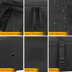 PETAC GEAR 4 PCS Tactical Modular Packing Cubes with Waterproof Material, Large Capacity Storage Bag, Easy Clean Outdoor Travel Organize Storage Pouches Bags (BK)