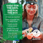 Badger Bug Spray, 3-Hour DEET-Free Mosquito Repellent, Family Friendly, Citronella & Organic Essential Oils, Natural & Vegan Insect Repellent Spray, 4 fl oz Aluminum Bottle