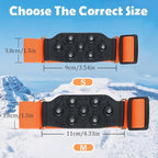 Ice Cleats Snow Traction Cleats for Walking on Snow and Ice Mid-Sole Non-Slip Crampon with Adjustable Straps 7 Tungsten Studs for Secure Grip Anti Slip Crampons for Walking Jogging Hiking