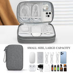 FYY Electronic Organizer, Large Travel Cable Organizer Bag Pouch Electronic Accessories Carry Case Portable Waterproof Double Layers All-in-One Storage Bag for Cable, Cord, Charger, Phone, Dark Grey