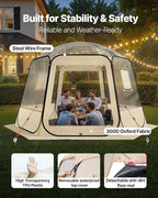 VEVOR Pop up Sports Tent, 8 Sizes Optional Clear Bubble Tent for 1-6 Person, Waterproof Outdoor Pod with Floor Mat & Top Cover, Garden Igloo Dome Tents Camping Shelter for Sports Watching