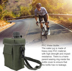 Outdoor - 2L Portable Water Canteen with Waist Bag, Multi Fuctional PVC Flat Camping for Surplus or Bushcraft Gear (OD Green)