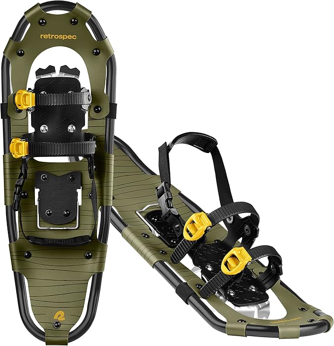 Retrospec Drifter Snowshoe for Men & Women - Aluminum Frames & a Double-Rachet Binding System - Lightweight All Terrain Snow Shoes