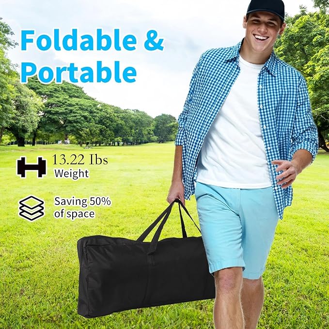 FAHKNS Hammock Camping Chair, 360° Swivel Chair with Adjustable Backrest, Foldable and Lightweight Chair Used for Office Work, Picnic, Hiking, Portable Bag,