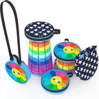 ALEVMOOM Upgraded Portable Collapsible Folding Stool with Cushion Retractable Telescoping Stool for Adults Sturdy Capacity 440lbs Camping Stool for Outdoor Hiking Garden BBQ with Bag