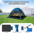 Screen Tent with Removable Floor, Siebwin Large 10'x10' Gazebos with Mosquito Netting and Removable Floor Sunproof Outdoor Canopy Tent for Backyard Outside Activities, Blue