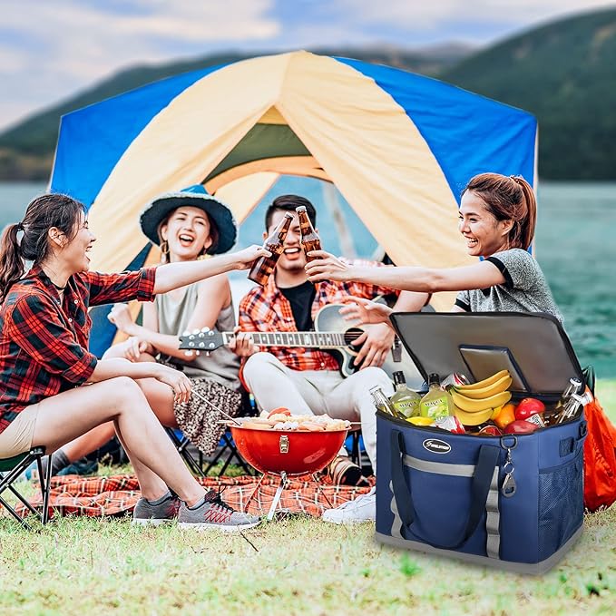 Maelstrom Collapsible Soft Cooler Bag, 24/30/60/75 Cans Beach Cooler, Ice Chest, Leakproof & Portable for Beach, Camping, Road Trips & Grocery Shopping