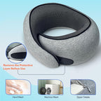 Travel Pillow | High-Density Memory Foam Pillow with 360° Surround Support. Ergonomically Designed. Ideal for Airplane Travel and Home Use.