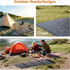 [Upgraded] FlexSolar 120W Foldable Solar Panels Chargers 20v-28v DC Output IP67 Waterproof Power Outage Emergency Portable Panels Camping Home RV for Solar Power Station Generators Battery Packs
