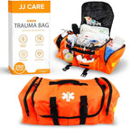 JJ CARE Trauma kit 250PCS First Responder Kit, EMT Bag with Padded Strap, Reflective Medical, Multiple Pockets, EMS First Aid Kit