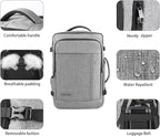 Carry On Backpack, Extra Large 40-50L Travel Backpack for Men & Women, Expandable Backpack For Airplanes, 17 Inch Laptop Backpack, Luggage Suitcase 40L Daypack Lightweight Business Weekender Bag, Grey