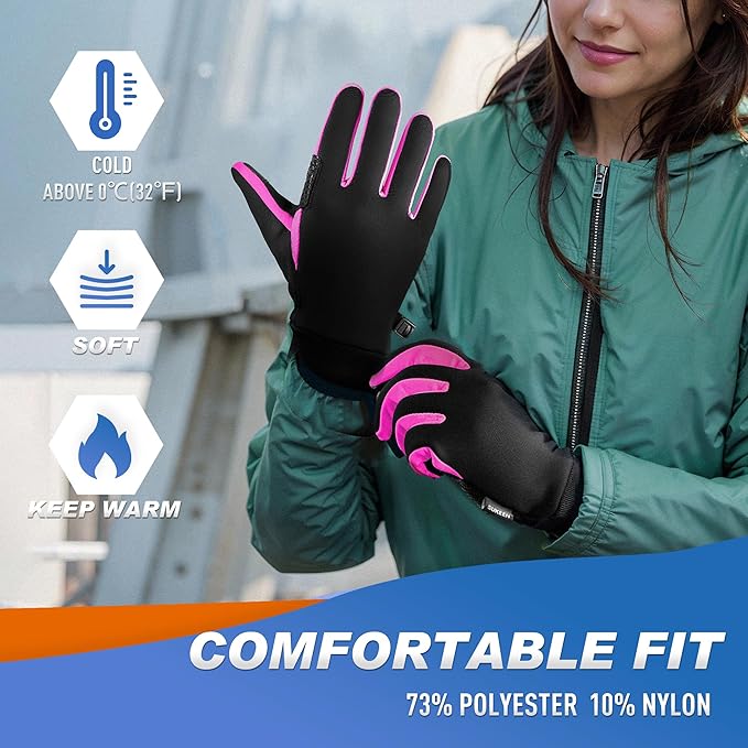 Sukeen Winter Gloves Men Women, Touchscreen Anti-Slip Warm Mens Gloves for Running Driving Cycling Hiking Biking Outdoor