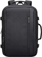 PIJUSHI Travel Backpack for Women Men Expandable Carry on Luggage Backpack Airline Approved Personal Item Laptop Bag(PE034 Black)