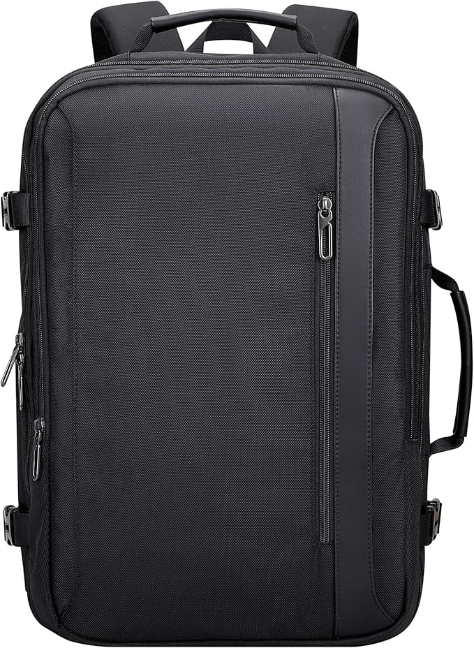PIJUSHI Travel Backpack for Women Men Expandable Carry on Luggage Backpack Airline Approved Personal Item Laptop Bag(PE034 Black)