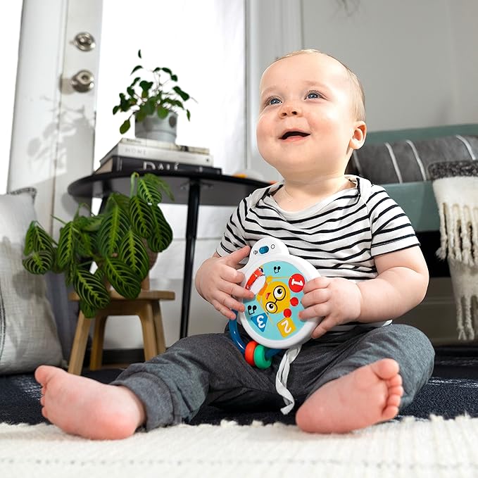 Baby Einstein Tiny Tempo Musical Toy Drum, Ages 3+ Months, Bead Chaser