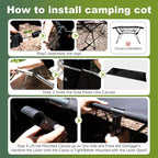 Camping Cot,Ultra-Lightweight Folding Backpacking Cot,300 LBS Weight Capacity,Adult Portable Camping Bed,Suitable for Camping,Hiking,Travel,Home,Office,Sleeping,Black.75" x 26" x 15.8"