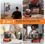Camping LED Fan with Light, 20000mAh Rechargeable Battery Powered Outdoor Tent Fan with Light and Hook, 4 Speed, Personal USB Desk Fan for Camping, Fishing, Power Outage,Hurricane, Worksite