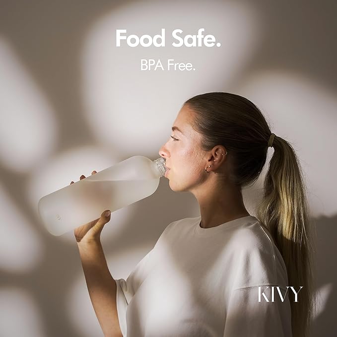 KIVY Large Water Bottle 50oz [Lightweight & Shatterproof] Fits Backpack & Cupholder for Travel, Sports, School - Green water bottle no straw - 1.5 Liter water bottles - 50oz Water bottle