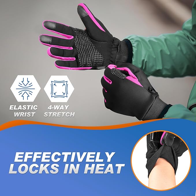 Sukeen Winter Gloves Men Women, Touchscreen Anti-Slip Warm Mens Gloves for Running Driving Cycling Hiking Biking Outdoor