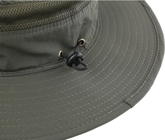 Connectyle Wide Brim Sun Hat for Men Breathable Cowboy Boonie Hat UPF 50+ Sun Protection Bucket Hat for Fishing Hiking