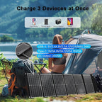 100 Watt Portable Solar Panel, Foldable Solar Panel Charger with Kickstands, QC3.0 USB-A USB-C & DC Output for Phone/Power Station, IP65 Waterproof for Camping Backpacking Hiking RV Blackout
