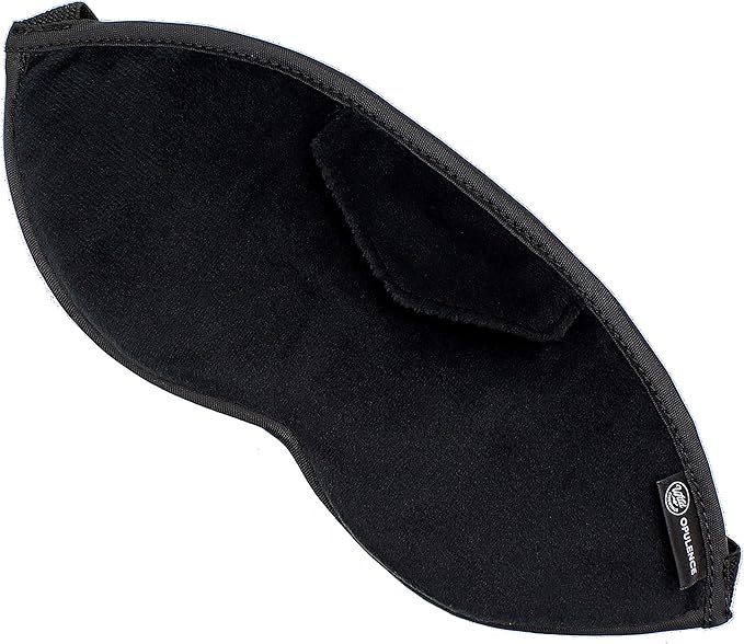 Dream Essentials Opulence Micro Plush Sleep Mask with Earplugs and Pocket in Front of mask - Black Velvet