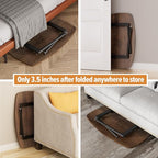 WOHOMO Folding Coffee Table Rustic Small Coffee Tables for Living Room Farmhouse Portable Table for Small Spaces Rectangular Mid Century Coffee Table, No Assembly 31.5 * 15.7 * 17.7IN, Walnut