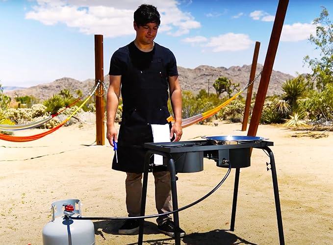 Concord Double Propane Burner, Outdoor 2 Burner Camping Stove for Cooking/Home Brewing/Making Sauce