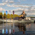 Angler Kayak Paddles Aluminum Paddle with Plastic Blades and Paddle Leash, Floating Adjustable Fishing Kayak Oars, 3 Piece, 230-250cm/90-98 inch