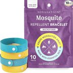 10 Pack Mosquito Repellent Bracelets Microfiber - for Kids & Adults, Natural DEET-Free