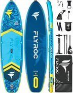 11'6x35'' Extra Wide Inflatable Paddle Board, 450lb Capacity Stand Up Paddle Board for Adults (x3), Stable Inflatable SUP, All Skill Levels, 3 Handles, 100L Backpack, 3PCS Paddle, 5L Dry Bag