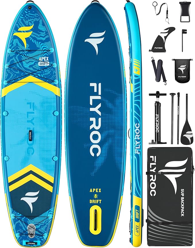 11'6x35'' Extra Wide Inflatable Paddle Board, 450lb Capacity Stand Up Paddle Board for Adults (x3), Stable Inflatable SUP, All Skill Levels, 3 Handles, 100L Backpack, 3PCS Paddle, 5L Dry Bag