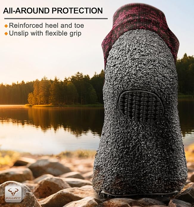 BULLIANT Men Slipper Socks,Grip Socks Hiking Water Shoes Barefoot Shoes for Outdoor Walking Exercises