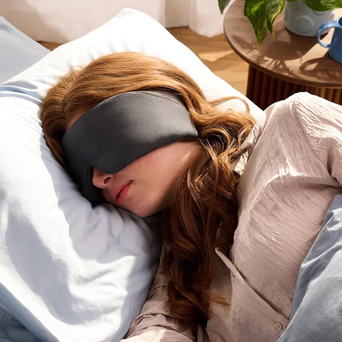 Bearaby Asteroid Grey Sleep Mask 23” x 4” Weighted Eye Mask for Sleeping 0.75 lbs 100% Light Blocking Mask for Travel and Rest Silky Soft Fabric for Deep Gentle Sleep