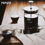 French Press Coffee Maker Stainless Steel Cold Brew Heat Resistant Glass Coffee & Tea Maker with 2 Filter (1000ml/34oz)