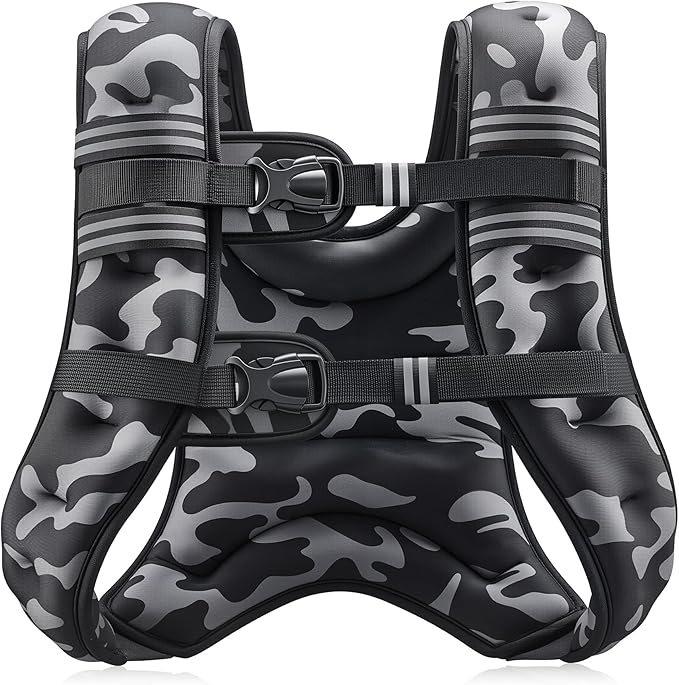 ZELUS Weighted Vest, 6lb/8lb/12lb/16lb/20lb/25lb/30lb Weight Vest with Reflective Stripe for Workout, Strength Training, Running, Fitness, Muscle Building, Weight Loss, Weightlifting