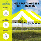 Party Tents Direct 20'x30' Weekender Canopy Pole Tent - Easy Up Canopy Tent with 120 Person Capacity - Outdoor Canopies for Parties, Weddings, & Events (Yellow/White Top)