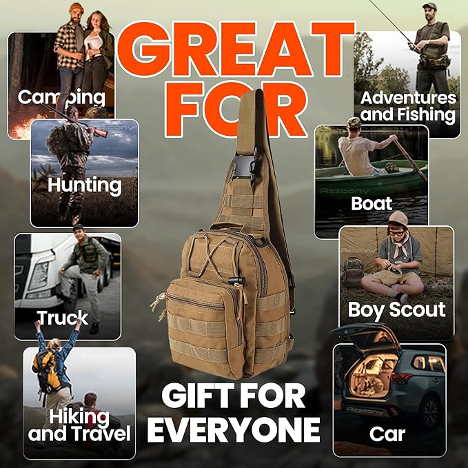 Emergency Survival Kit with First Aid Gears and Supplies - EDC Go Bugout Bag - Get Home Backpack for Camping Outdoor - Tactical Military Molle Pouch Grade - Gift for Man Woman