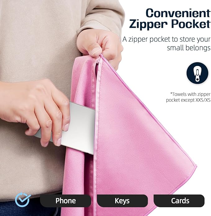 BAGAIL Camping Towel with EVA Case, Compact & Ultra Soft Microfiber Travel Towel - Super Absorbent & Lightweight Quick Dry Towels for Sports, Beach, Gym, Backpacking, Hiking and Yoga