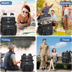 Weitars Insulated Cooler Backpack,Double Deck Waterproof Soft Cooler Bag,Backpack Coolers Leak Proof Lunch Backpack for Men Women for Travel,Camping,Picnic,Beach,Picnic,Outdoor 31L/52 Can