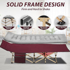 Folding Camping Cot for Sleeping, Portable Cots for Adults, Heavy Duty Cot Bed 550LBS(Max Load), Extra Wider Cots with Large Pocket for Outdoor, Office, Beach
