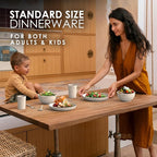 Wheat Straw Dinnerware Sets for 4 - Alternate To Plastic Dinnerware Set - Dishwasher Safe Microwave Plates - Lightweight Wheatstraw Dishes - Unbreakable Camping Plates & RV Dishes